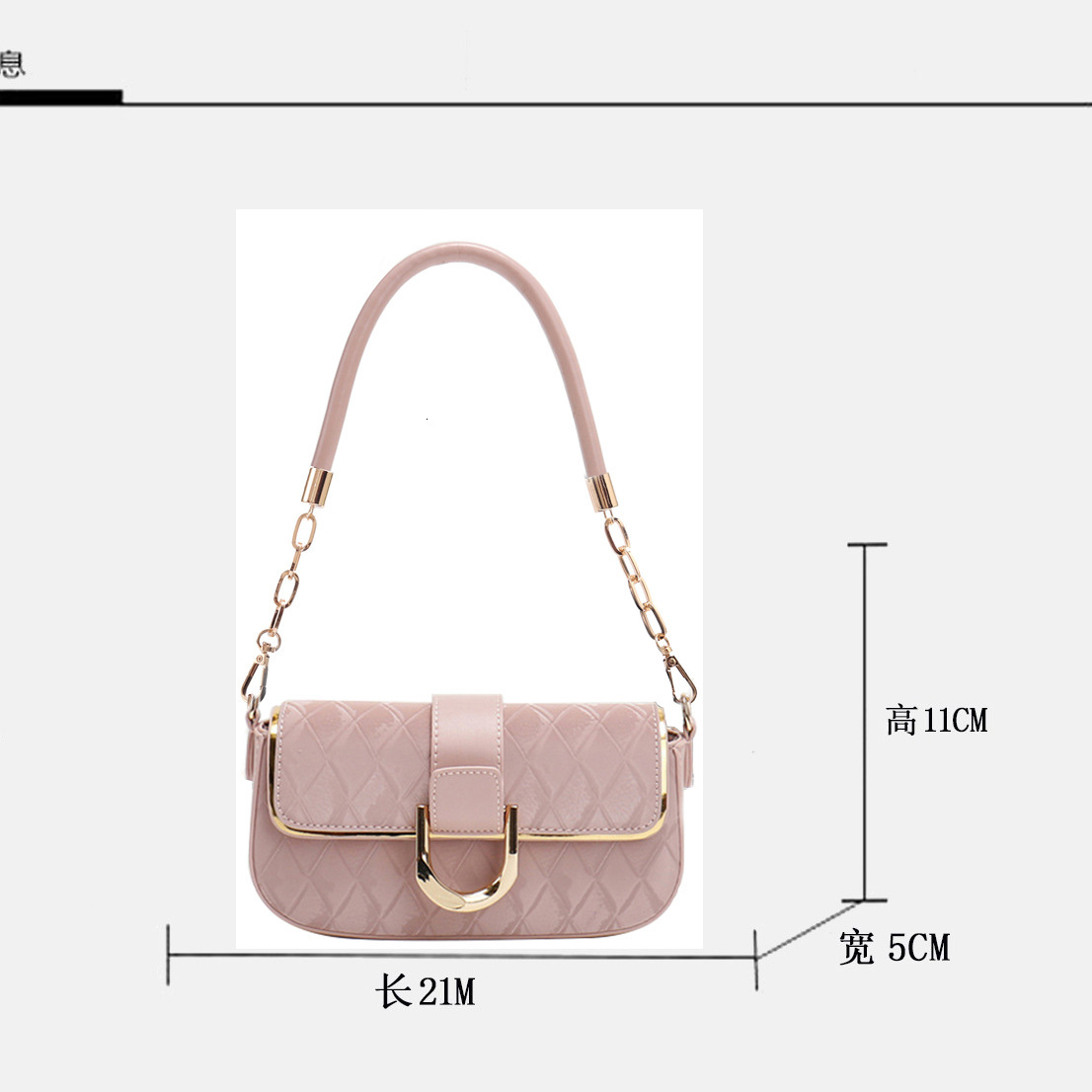 Office Worker White-Collar Elegant Single-Shoulder New High-End Quilted Chain Underarm Simple Stylish Small Square Bag For Women Underarm Bag Vintage  - view 5