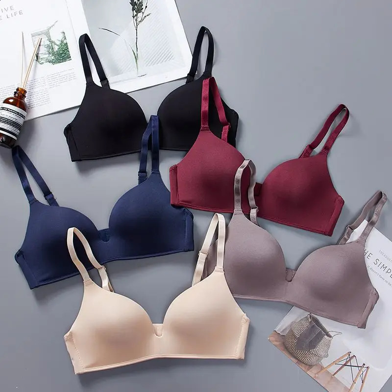 Ultra Thin Sexy Ice Silk Wireless Bra For Women Gather Underwear Push Up Simple Lingerie Seamless Brassiere Bralettle 260626 - view 1