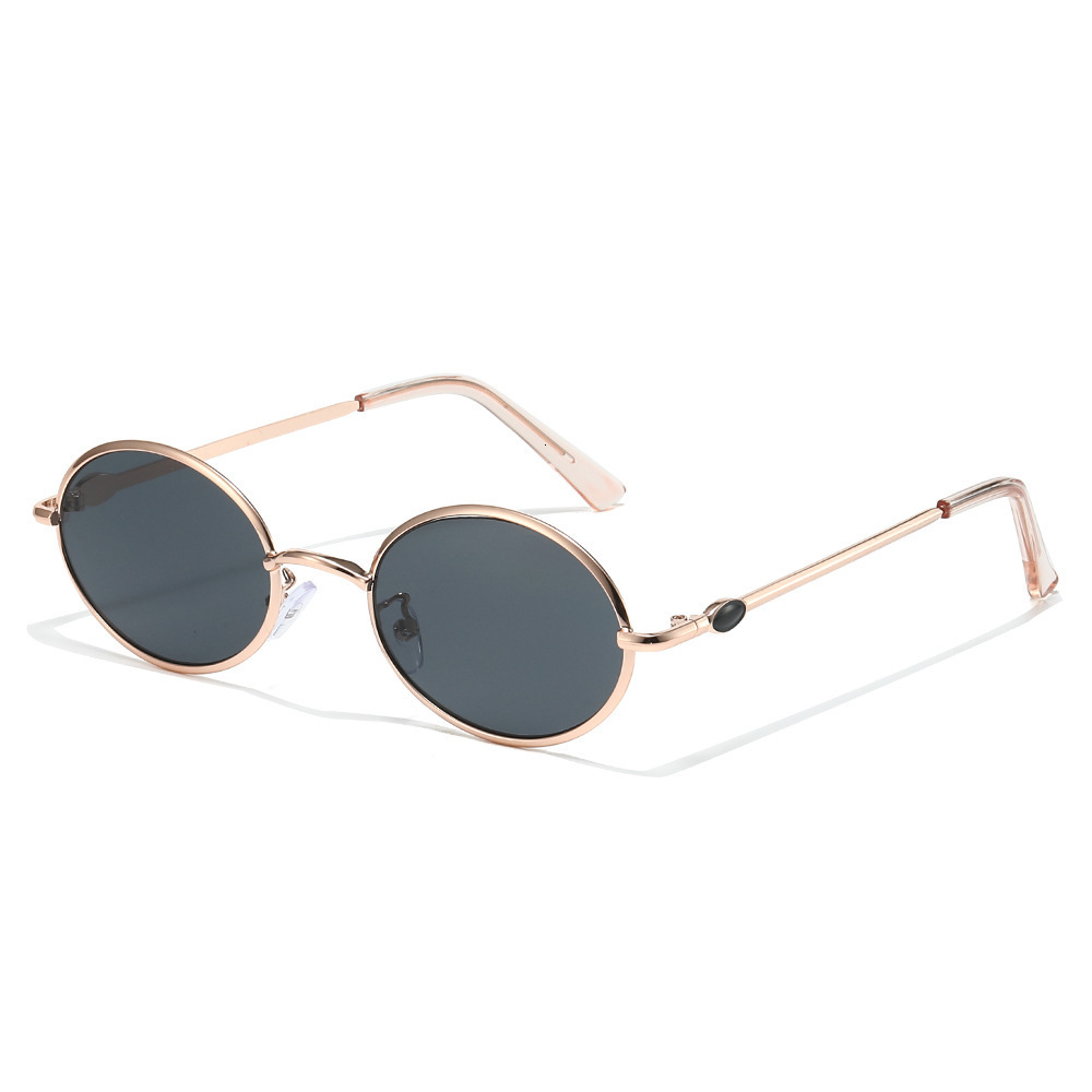 2026 New Metal Old Money Style Large Frame Oval Sunglasses Fashionable Men Women, Popular For Influencers And Street Photography - view 4