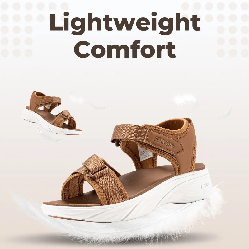 FitVille Wide WomenS Summer Sandals With Arch Support Lightweight Bohemian Casual Beach Wedge Adjustable Strap 260626 - view 6