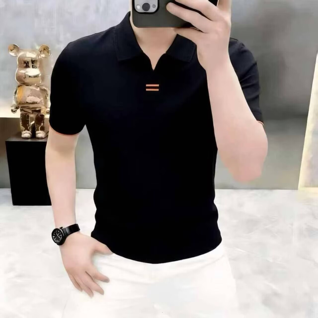 High-End Summer Fashion Lapel Short-Sleeve T-Shirt POLO Shirt Trendy Business Casual Half-Sleeve Men's Clothing - view 3