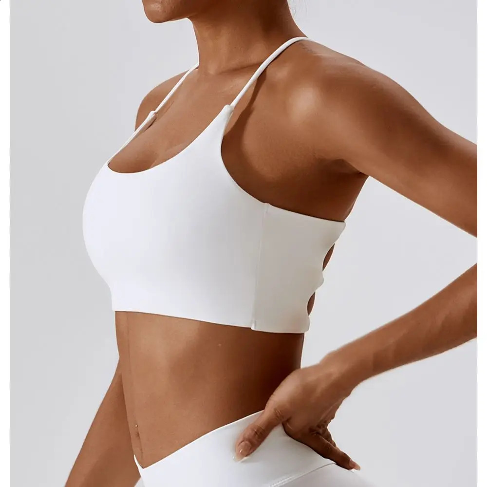 Solid Color U-Shaped Multi-Strap Cross Back Women Fitness Sports Bra Top Gym Yoga Athletic Tight Workout Jog Soft With Chest Pad 260626 - view 4