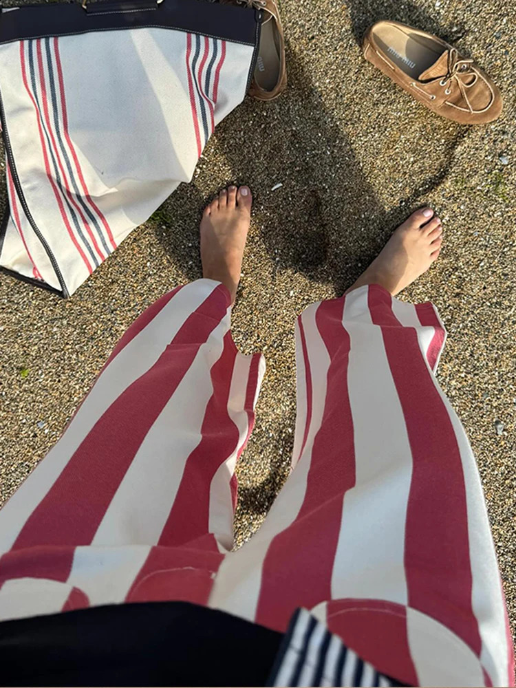 Colorful Striped Low Waist Wide Leg Jeans Slim Fit Flared Hem 2026 Summer Casual Women Denim Pants Trendy Y2K Lady Streetwear 260625 - view 3