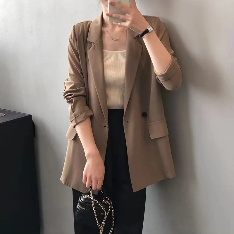 Arrived 2026 Blazer Women Solid Longsleeved Korean Style Loose Fashion Casual Suit Woman 260626 - view 3