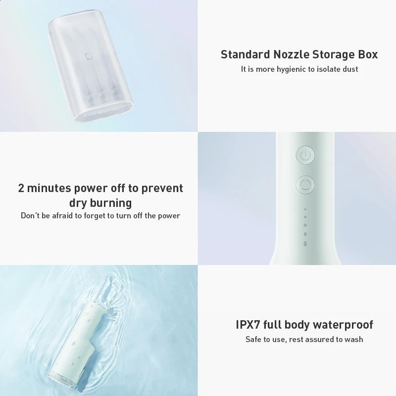 MIJIA Portable Oral Irrigator F300 Dental Water Jet Flosser Teeth Bucal Tooth Cleaner Waterpulse MEO703 260626 - view 6