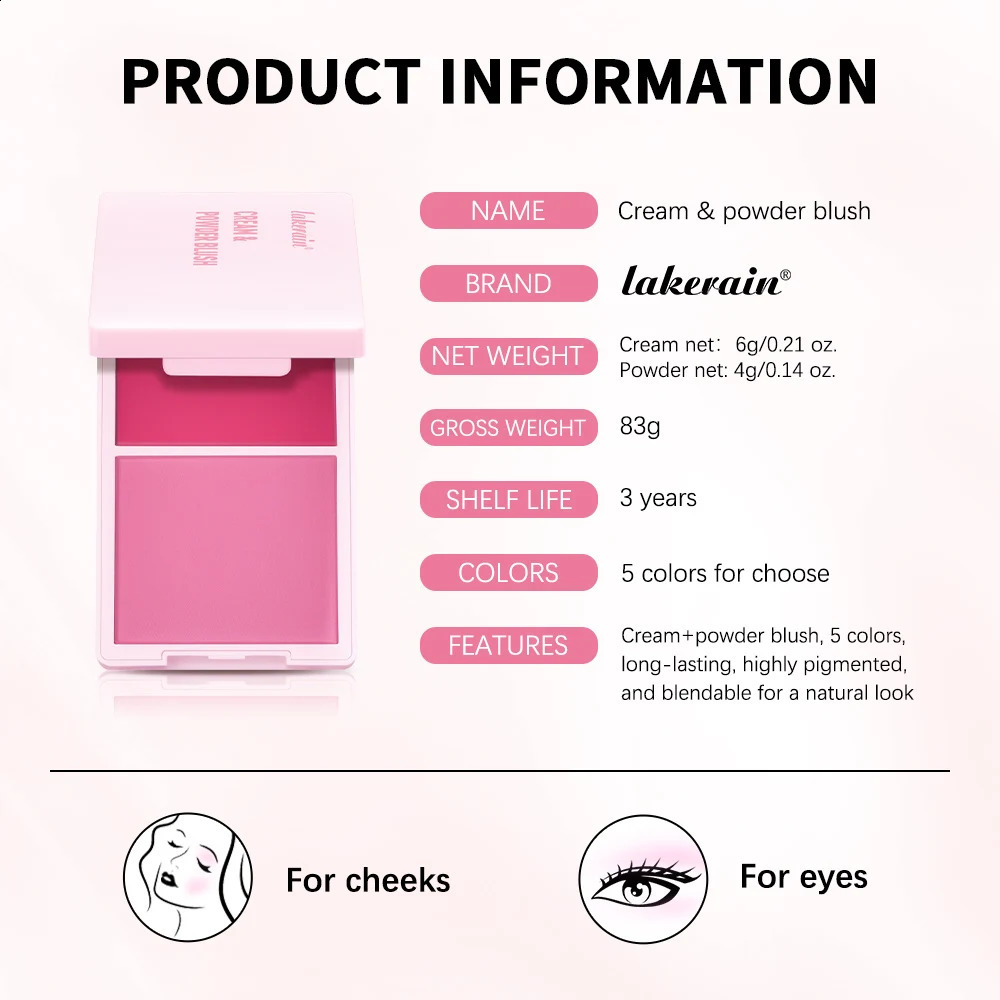 Blush Juvias Cream Powder Matte Blush Makeup Rose Pan Long-lasting Wearing High Pigment Natural Matte Blush Duo Coics 260625 - view 6