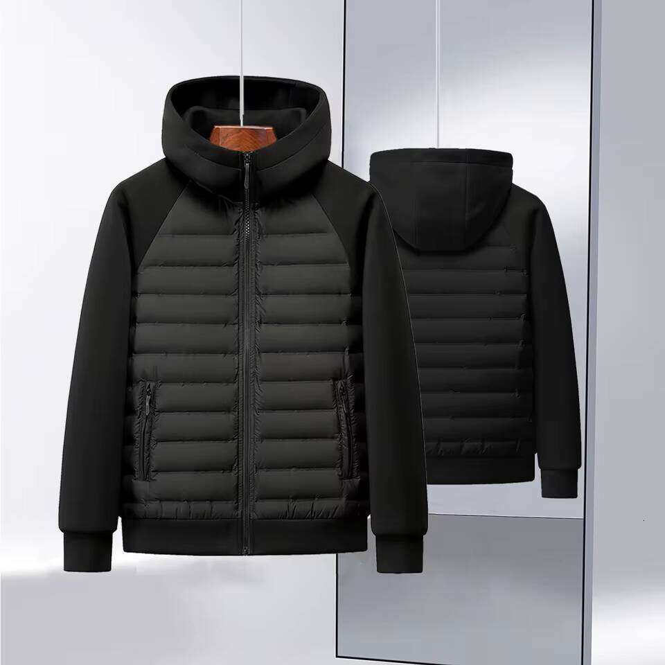High-quality, fashionable stylish winter new 90 white duck hooded light thin spliced down jacket for both men and w W260626 - view 4