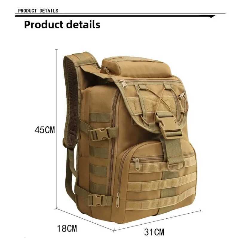 Backpack Outdoor Military Camouflage Mountaineering Tactical Backpack Large-Capacity Travel Sports Double Shoulder Bag M260626 - view 3