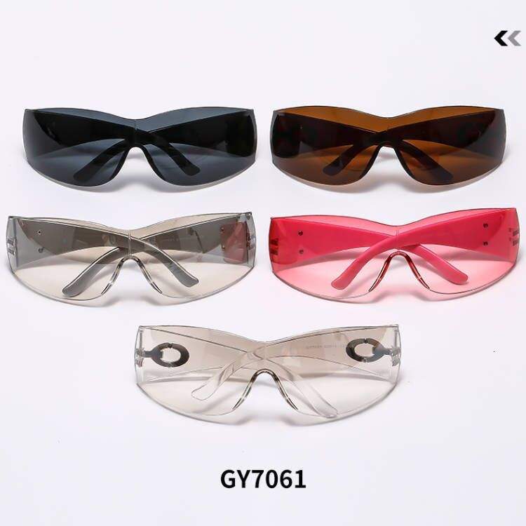 Designer's New Style One-piece Sunglasses European And American Cross-border Personalized Integrated Sunglasses Fashionable Wear Hot Girl Sunglas - view 3