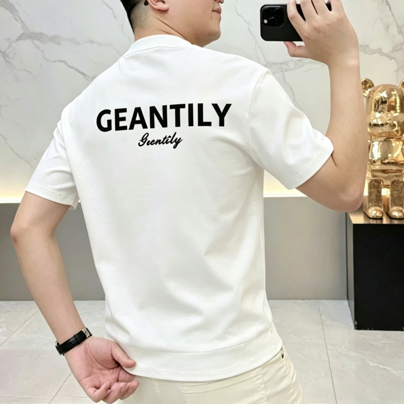Summer New Style Young Men's Short-Sleeve T-Shirt, Fashionable, Casual, Versatile, Trendy Print, Slim-Fit, Lightweight Half-Sleeve Top - view 5