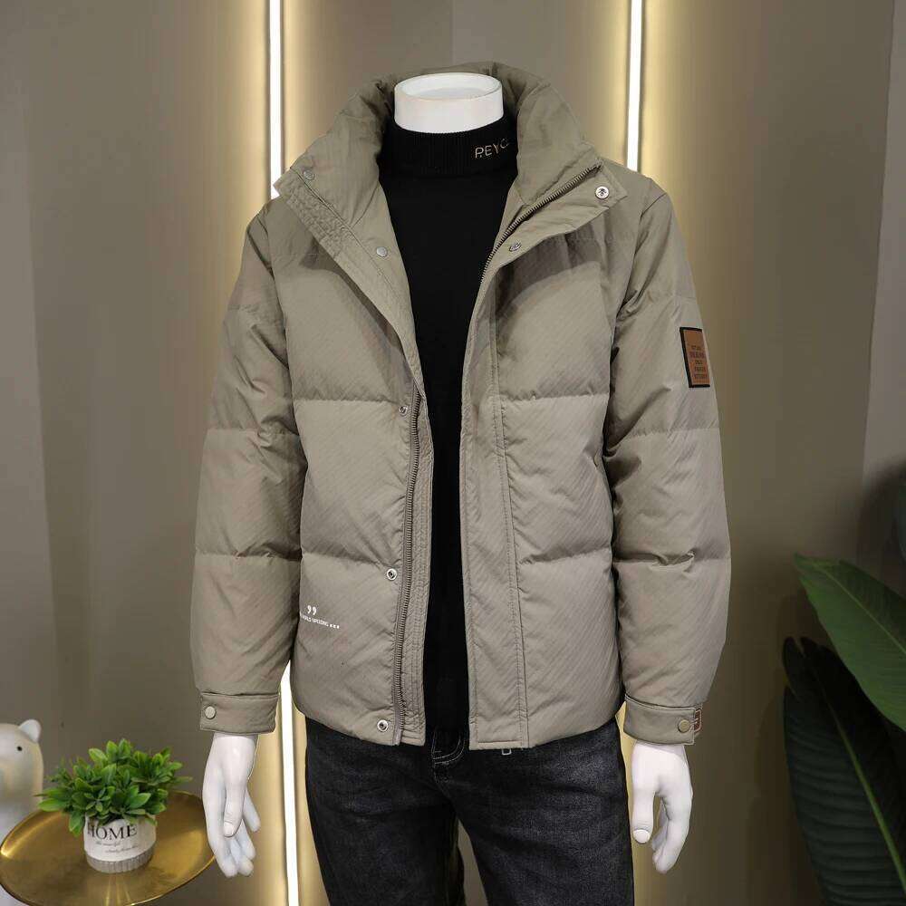 Down cotton-padded jackets for men in winter are of high quality, warm cold-proof, with stand-up collar and a simple desig J260626 - view 1