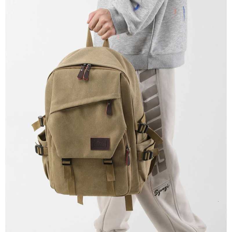 Large Capacity Backpack Outdoor Casual Mens Travel Bag Fashion Retro Canvas Backpack M260626 - view 7