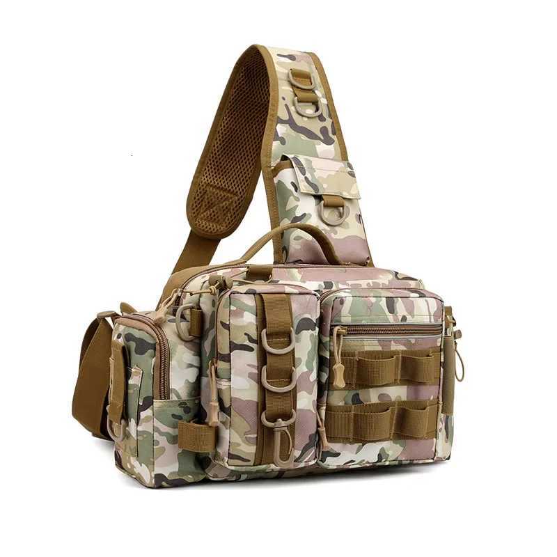crossbody single-shoulder bag waist bag bag fishing rod bag bait box tackle bag large-capacity camouflage fishing bag M260626 - view 4