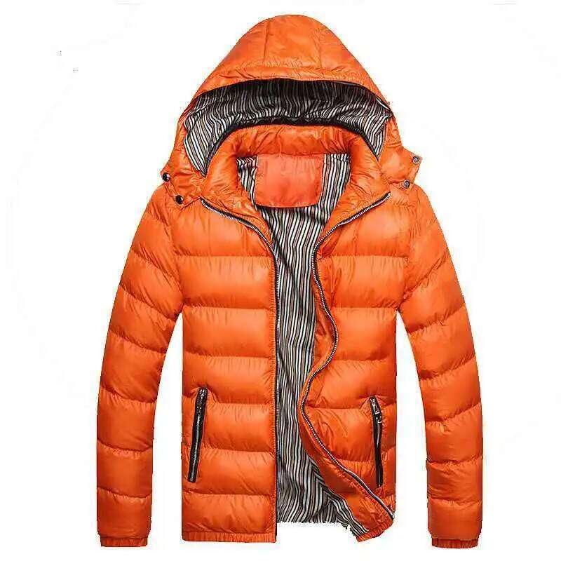 Winter Men's Hooded Thick Warm Casual Outwear Male Patchwork Fashion Padded Jackets Hat Detachable Slim Parkas Coats Man J260626 - view 4