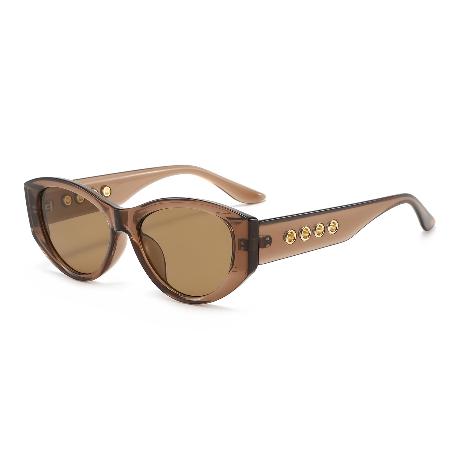 20 New European American Small Frame Cat Eye For Women With Perforated Legs, Fashionable And High-End Street Style UV Protection Sunglasses - view 5