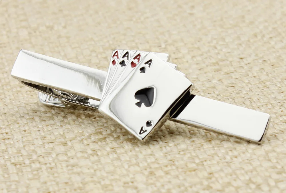 Sunnylink 50mm Mens Tie Bar Silver Playing cards Tie clip M4096 260626 - view 4