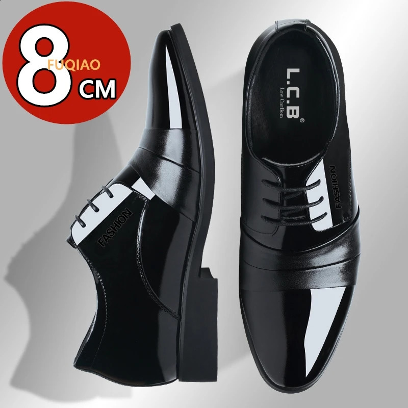 6cm8cm Height Increasing Mens Formal Dress Shoes Cow Leather Elevator Business Office Oxfords Wedding Party Social 260624 - view 3