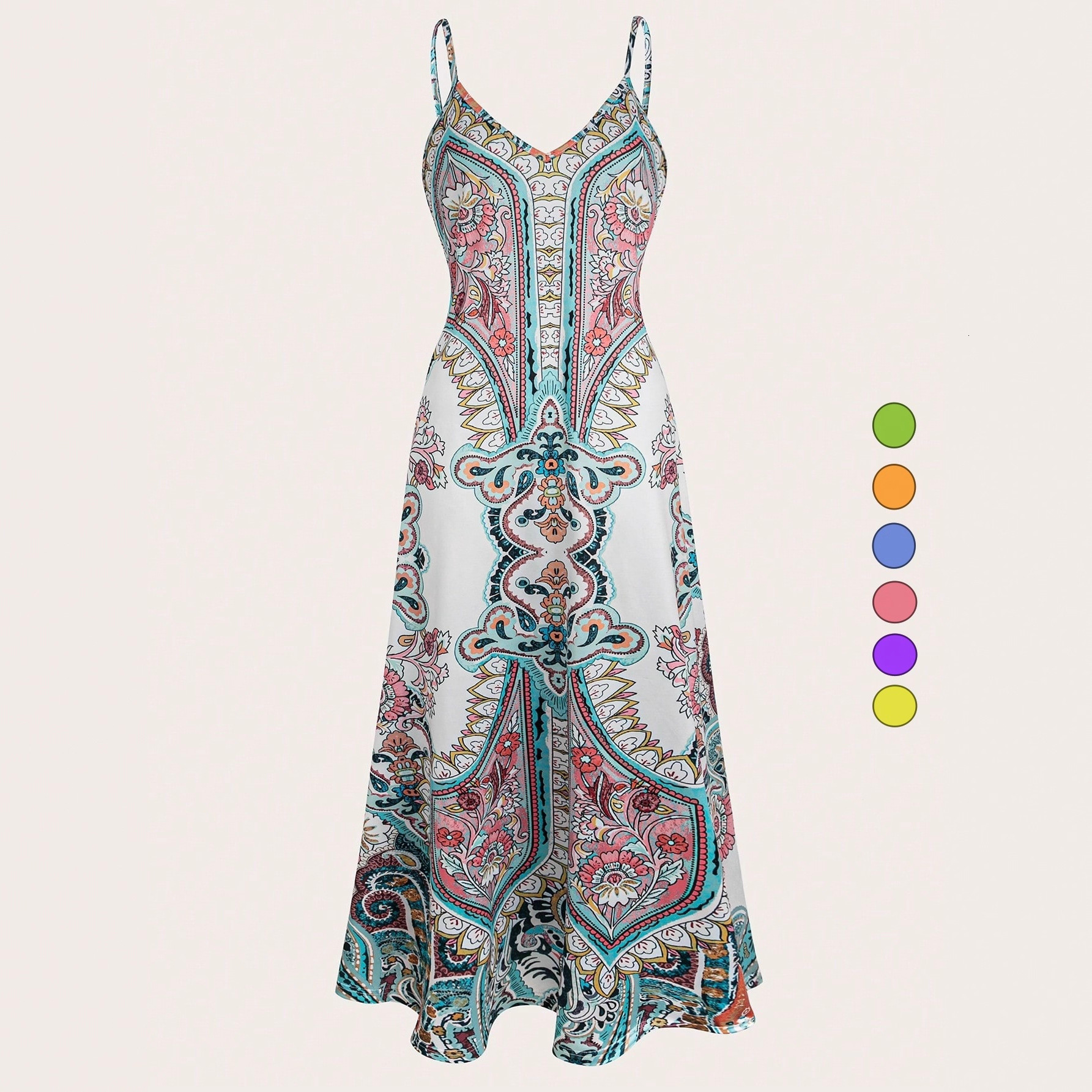 Blue and white porcelain print womens summer seaside vacation beach dress loose-fitting figure-flattering sun-protective strapless long dress