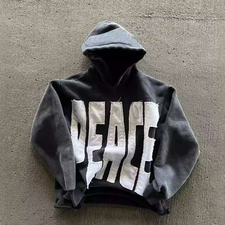 European American Popular Loose Hooded Sweatshirt for Both Men and Women Trendy Brand Embroidered Letters Street Hip-hop W260626 - view 5