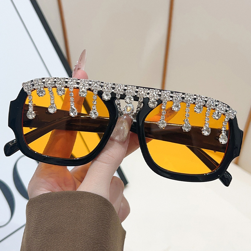 2026 New Personalized Trendy European And American Internet Celebrity Ins Hip-Hop Square Fashionable Curtains Sunglasses For Women - view 5