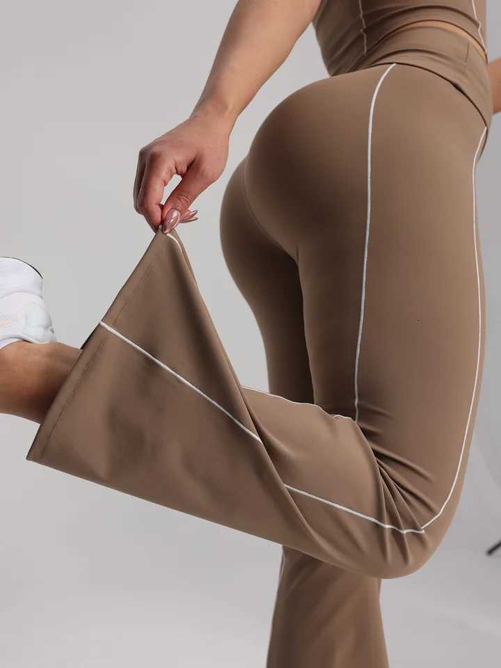 Flared Trousers Yoga-to-Street Chic Breathable Athleisure Fitness Pants Trendy Womens High-Waisted Yoga Gym Wear 4-Way Stretch M260626 - view 7
