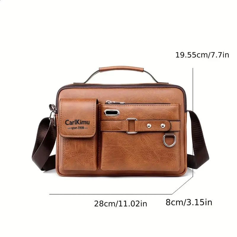 Mens business single-shoulder bag suitable for business trips Made of PU material with multiple pockets and a crossbody stra 260626 - view 3