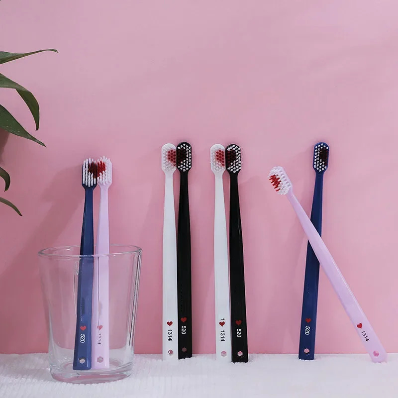 2pcs Softbristle Toothbrush Heart Couple Brush Teeth Eco Friendly Adults Dental Care Travel Essentials 260615 - view 3