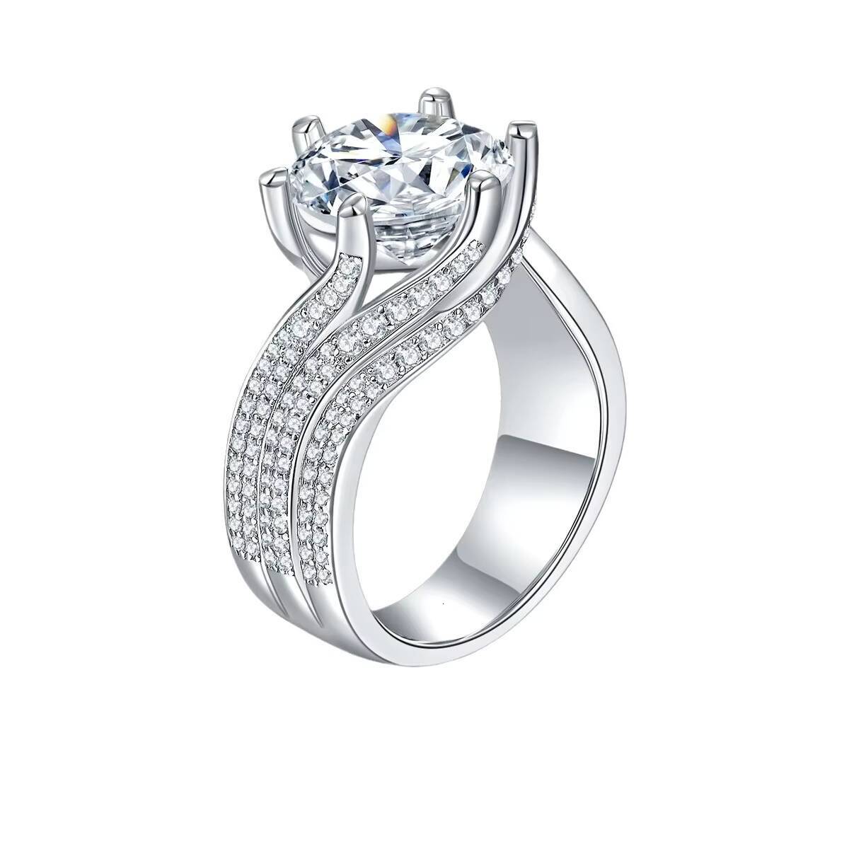 5 ct Moissanite Ring 925 silver rings for women engagement Wholesale engagement luxury fashion rings jewelry - view 5