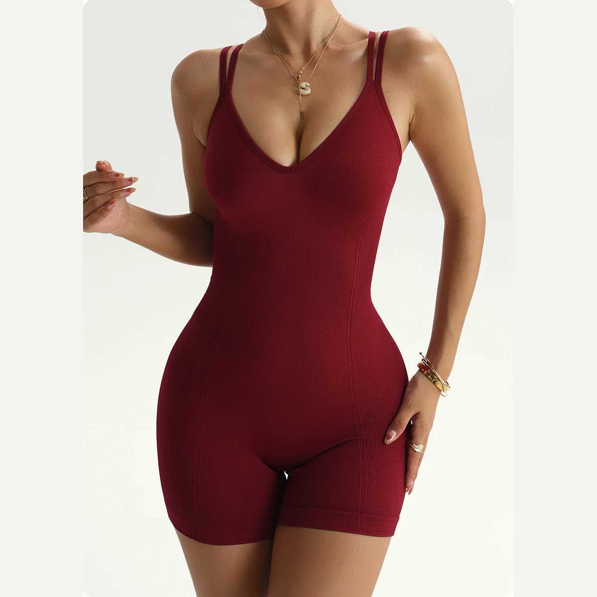 Yoga 2026 New Summer Women Bodysuit Double Strap Sleeveless Romper Breathable Fitness Gym Jumpsuit M260626 - view 6