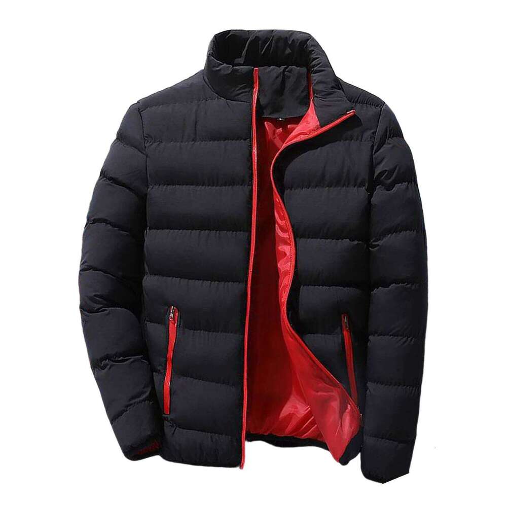 Men's stand up collar winter thick cotton coat solid color street fashion style M5XL business casual zipper jacket 2023 J260626 - view 4