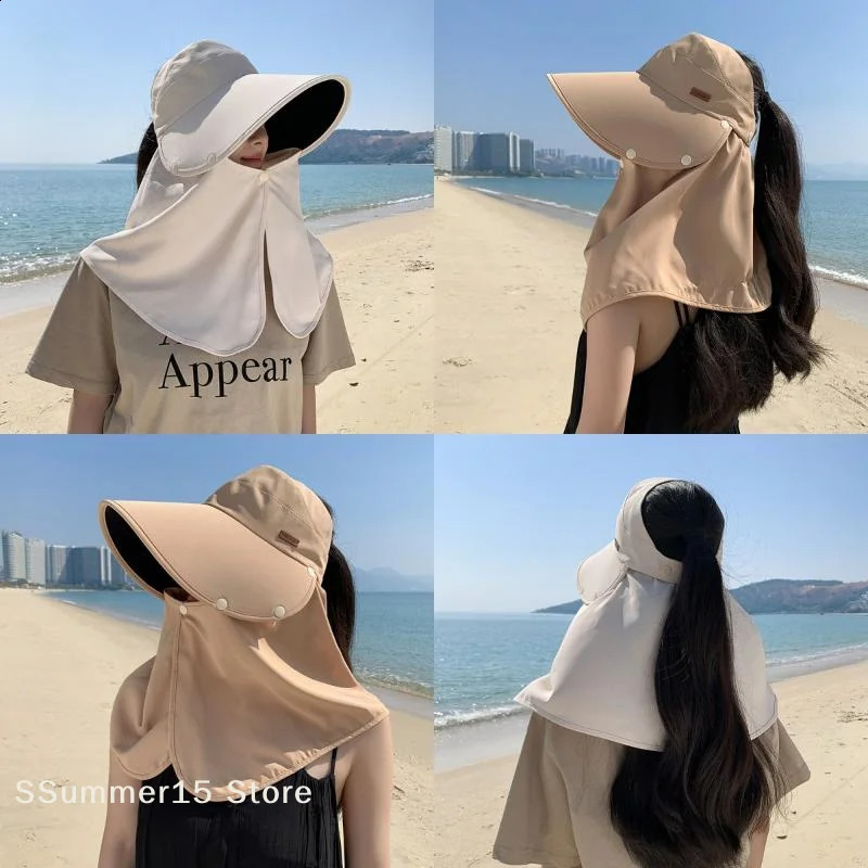RWomen Sunshade Shawl Cap Detachable Wide-Brimmed Anti-UV Visor Cap Sun Protection Picking Tea Hat Outdoor Riding Hat 260625 - view 5