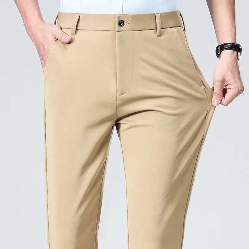 Fit Slim Mens Stretch Black Dress Pants Professional Office Trousers S260626 - view 5