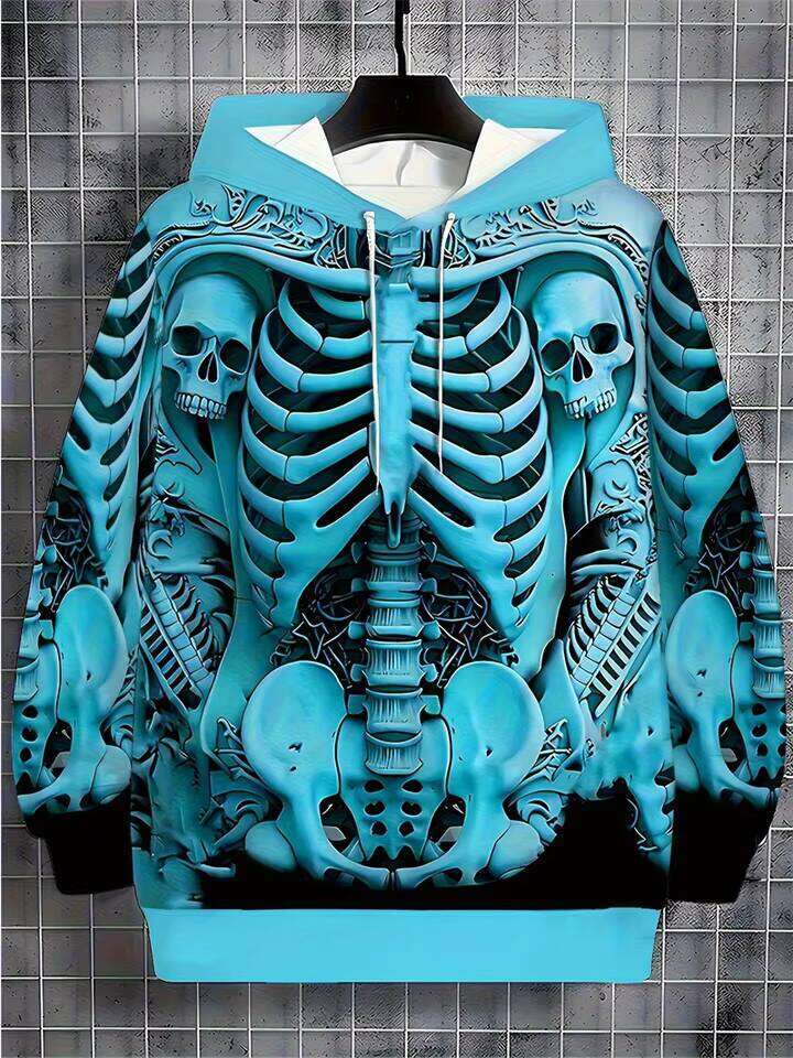 Skull Gothic Print Hoodie Sweatshirts For Men Fashion Street Fall Graphic Hoodies Women Comforts Design Y2k Clothes Man Tops W260626 - view 5