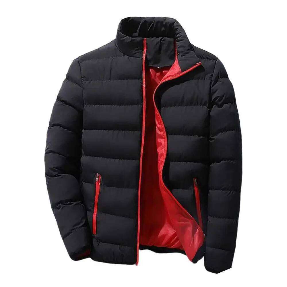 Men's stand up collar winter thick cotton coat solid color street fashion style M5XL business casual zipper jacket 2023 J260626 - view 6