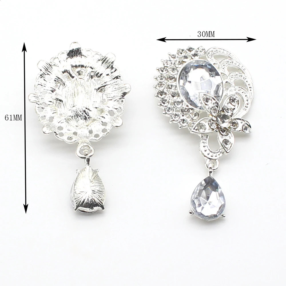 TYNUOMI 5Pcs 5 Size White Acrylic Rhinestone Handdade Sewing Button Of Clothing DIY vWedding Now Dress Decoration Accessories 260623 - view 5