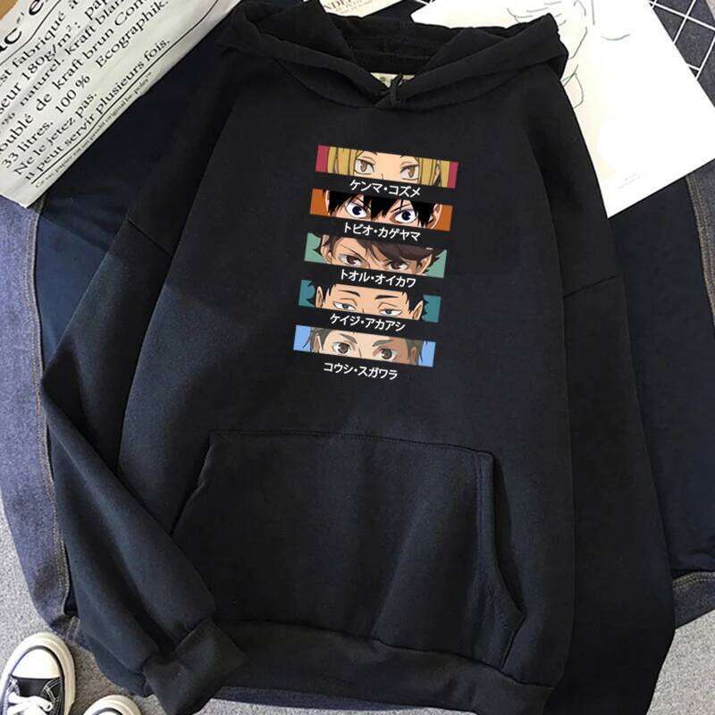 Oya Haikyuu Japanese Anime Hoodies Men Kawaii Cartoon Nekoma Graphic Streetwear Kuroo Volleyball Sweatshirts Male W260626 - view 6