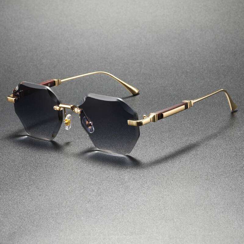 Trendy and Stylish Geometric UV-Protective - Fashionable Luxury Polygonal Gradient Sunglasses 26Y0626