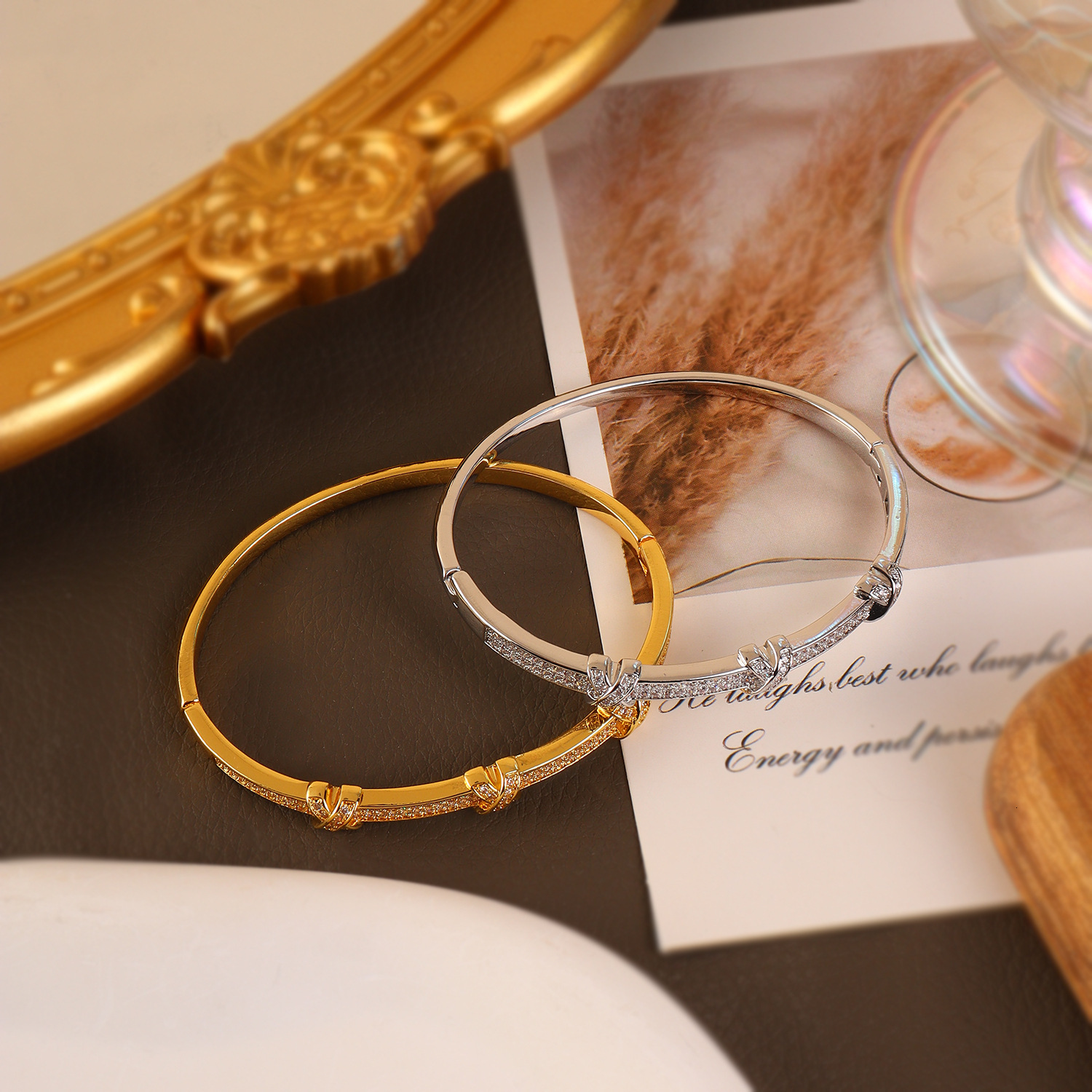 Bracelet Electroplated Zircon Letter Bracelet Light Luxury And High-End Feel Gold Fashion Trendy Versatile Women's Jewelry Wholesale - view 4
