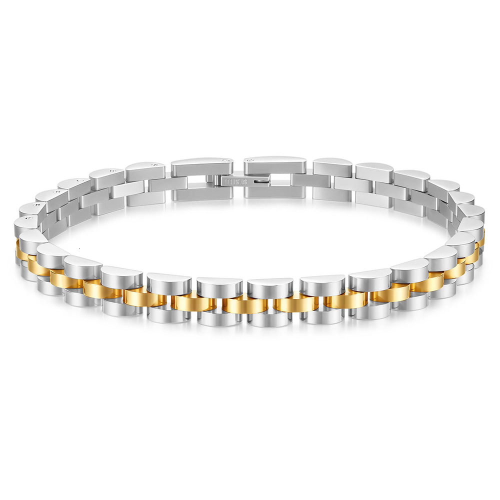 6 12MM 2 Tone Stainless Steel Watch Strap Bracelet For Men And Women 18k Gold Gun Black Gold Multi-color Watch Bank Bangle Bracelets Bijoux Jewelry Wh - view 5