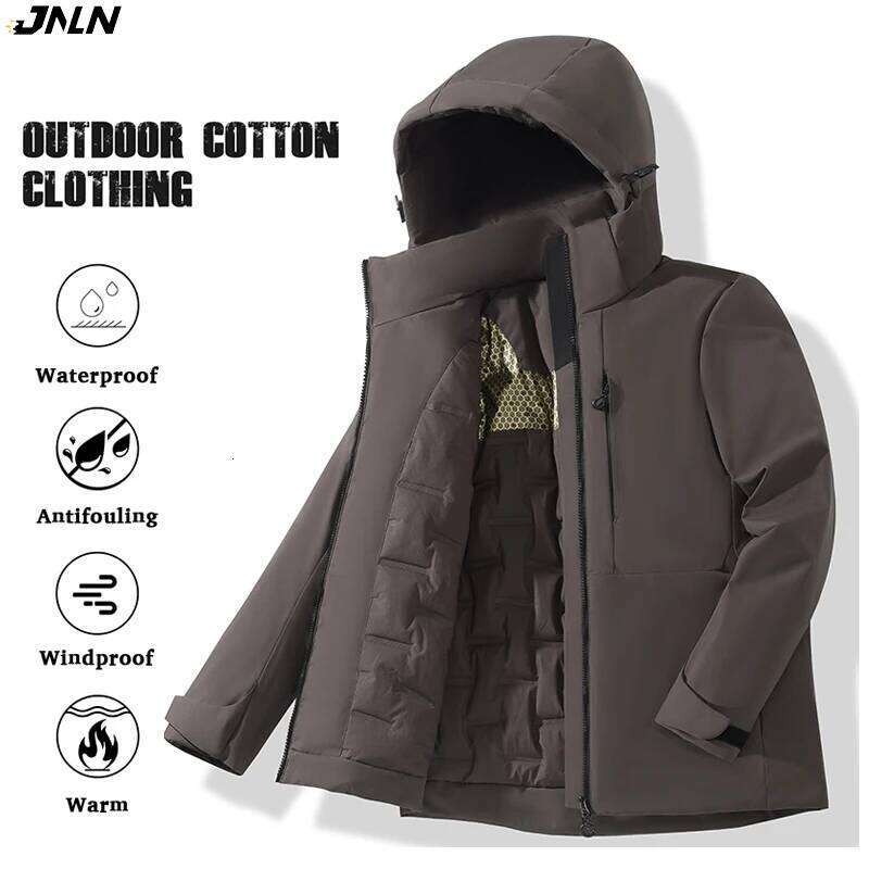 JNLN Unisex Waterproof Fleece Jackets Winter Windproof Thermal Windbreaker Men Women Hiking Camping Skiing Climbing Raincoat W260626