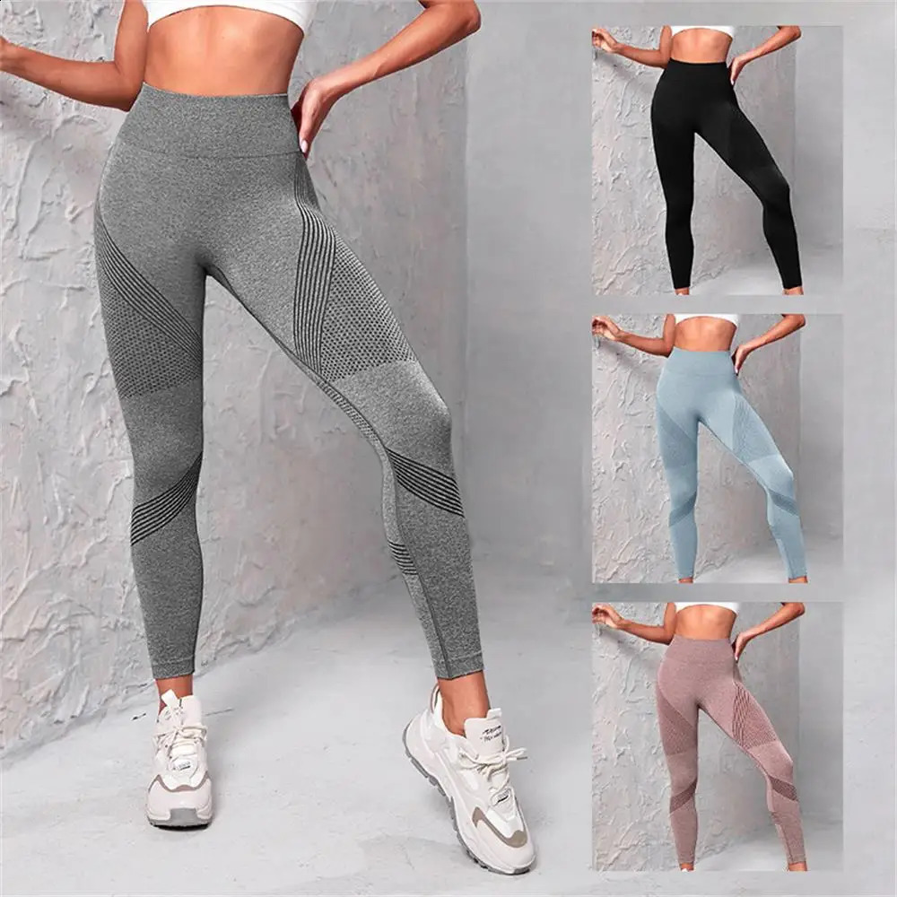 Knitted yoga wear seamless hip-lifting sports pants womens peach-buttock fitness pants tight sports yoga breathable 260626