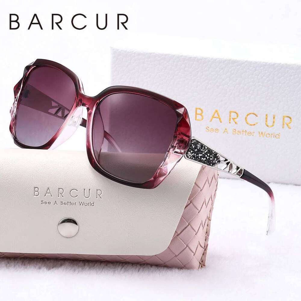 BARCUR Trendy Polarized Butterfly PC Transparent Large Frame Hollow Out Mirror Leg Leisure UV Women Sunglasses 26Y0626 - view 7