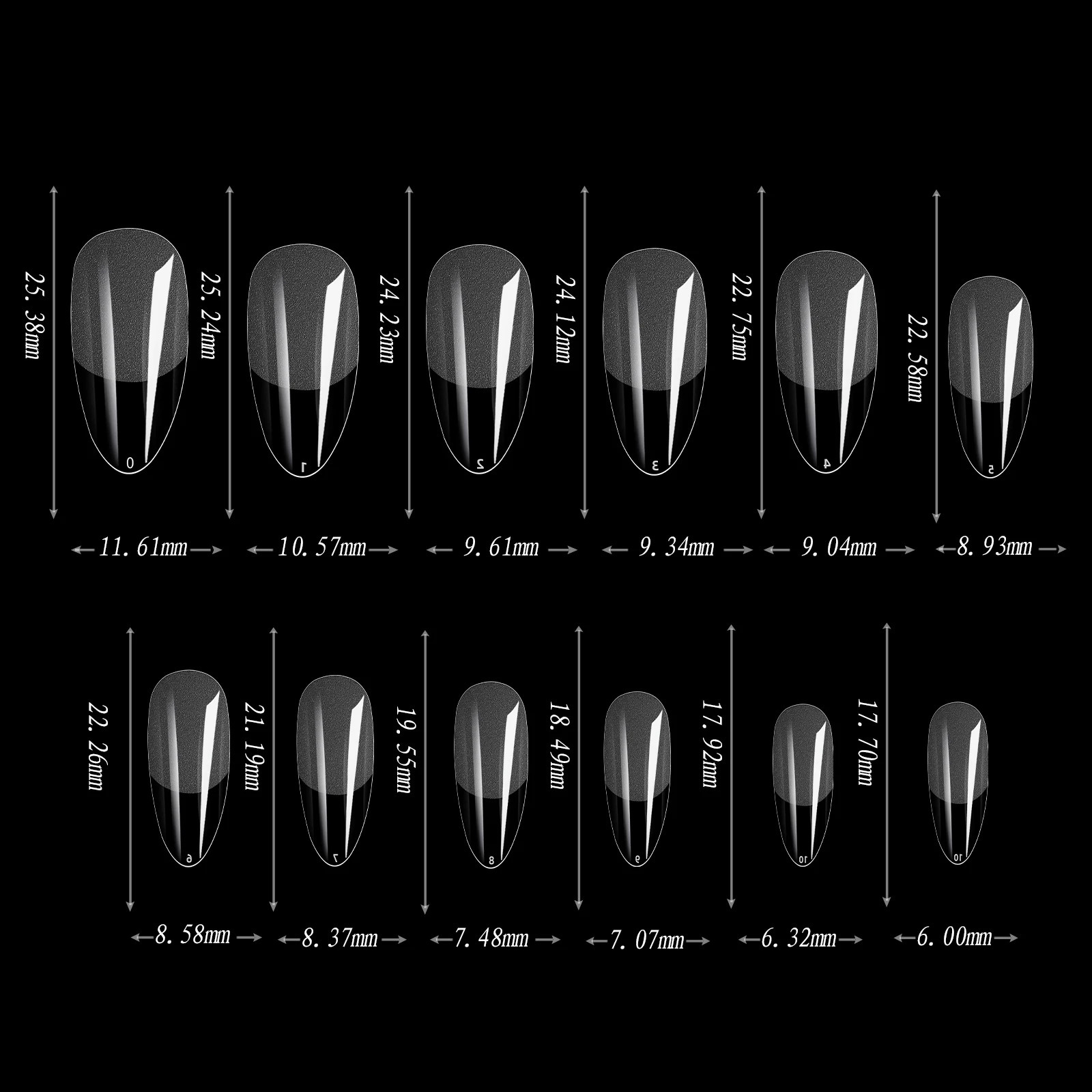 550pcs Soft Gel Nail Tips Medium Short Almond Coffin Stiletto Full Cover Press on Nails Half Matte Acrylic DIY Extension Tools 260626 - view 7