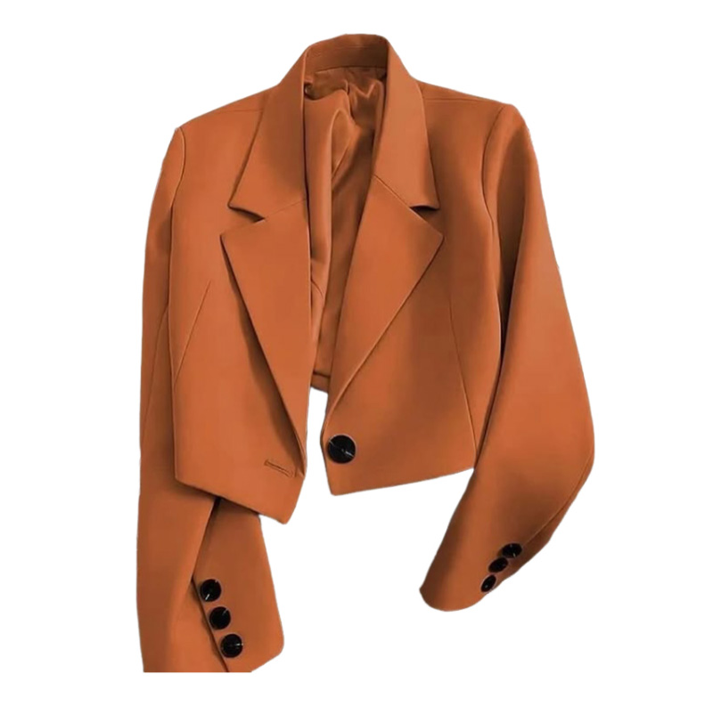 Women's Business Casual Blazer Long Sleeve Lapel Collar Cropped Blazer Jacket for Work Office SF063 - view 6