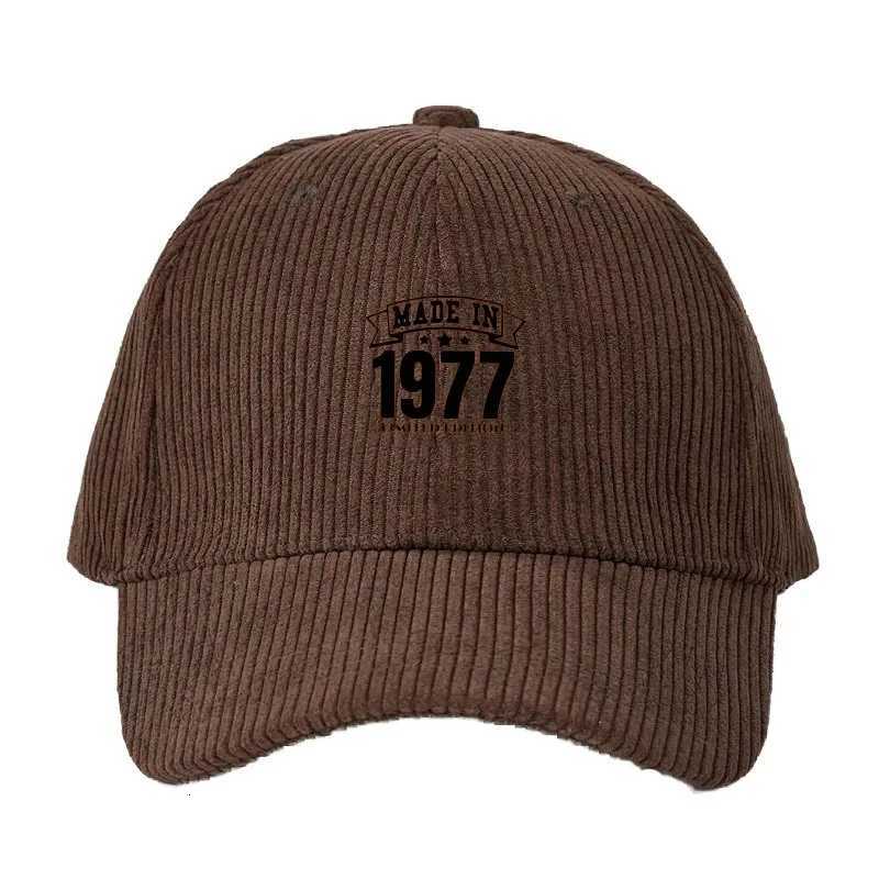 1977 Limited Edition Men Women Streetwear Outdoor Sun Hat Adjustable Dad Fashion Nostalgic Design Caps Corduroy Baseball M260626 - view 4