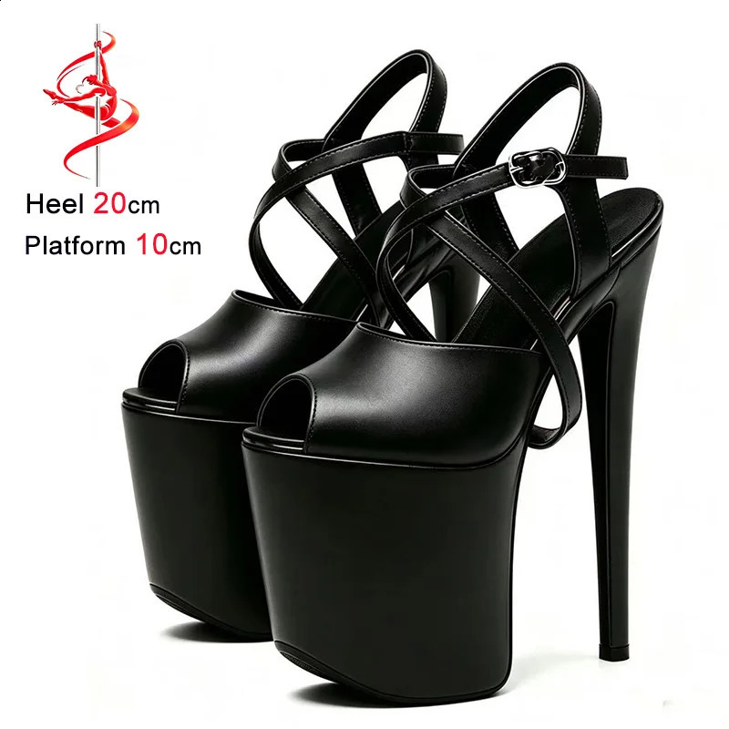2026 Matte black Platform Sandals 20CM Super High Heels Women Peep Toe Nightclub Party Shoes Summer Pole Dance 260626 - view 3