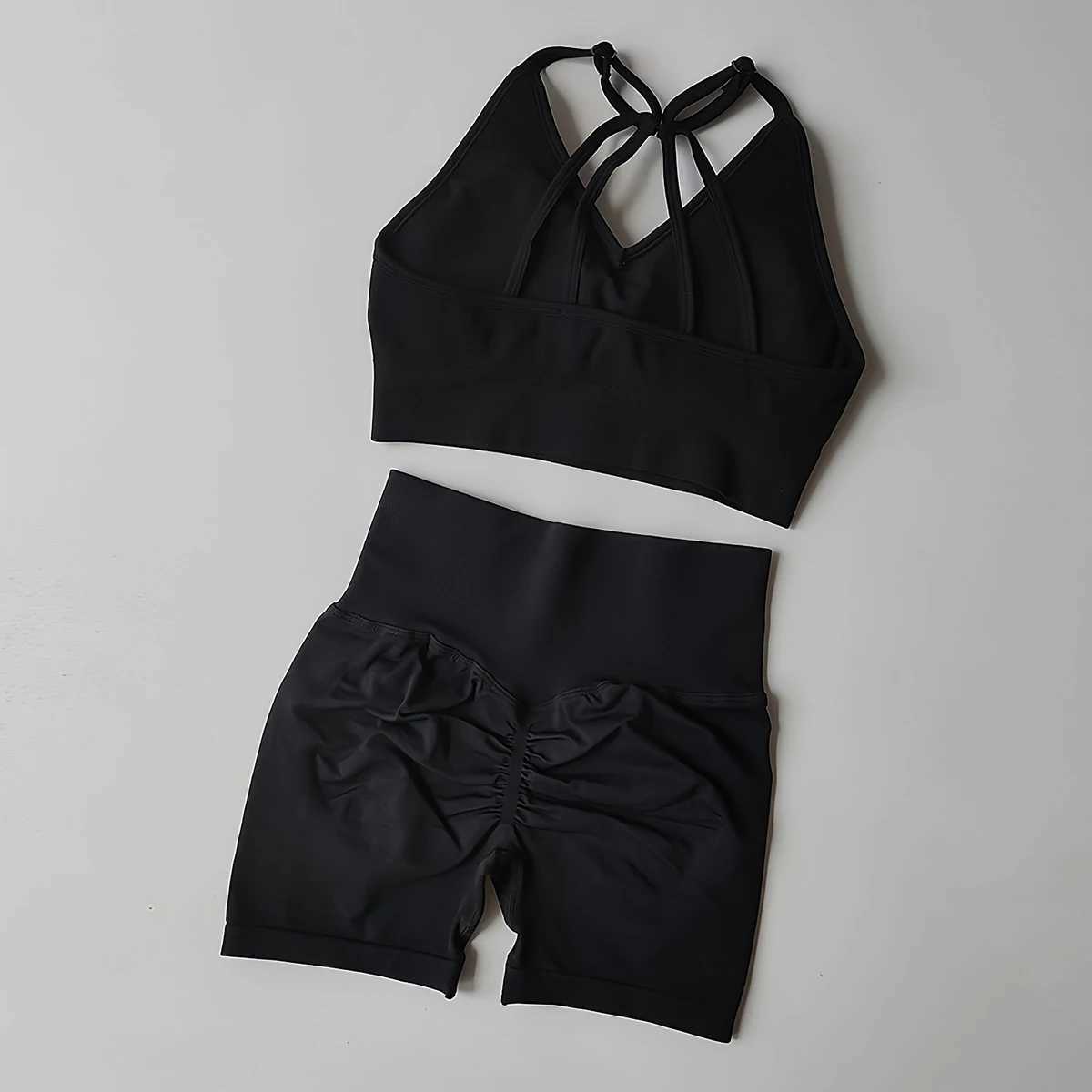 Sleeveless Women Yoga Tank Set Top Shorts 2 Piece Tracksuit Fitness Workout Gym Sportswear Casual Running Sports Suits M260626 - view 5