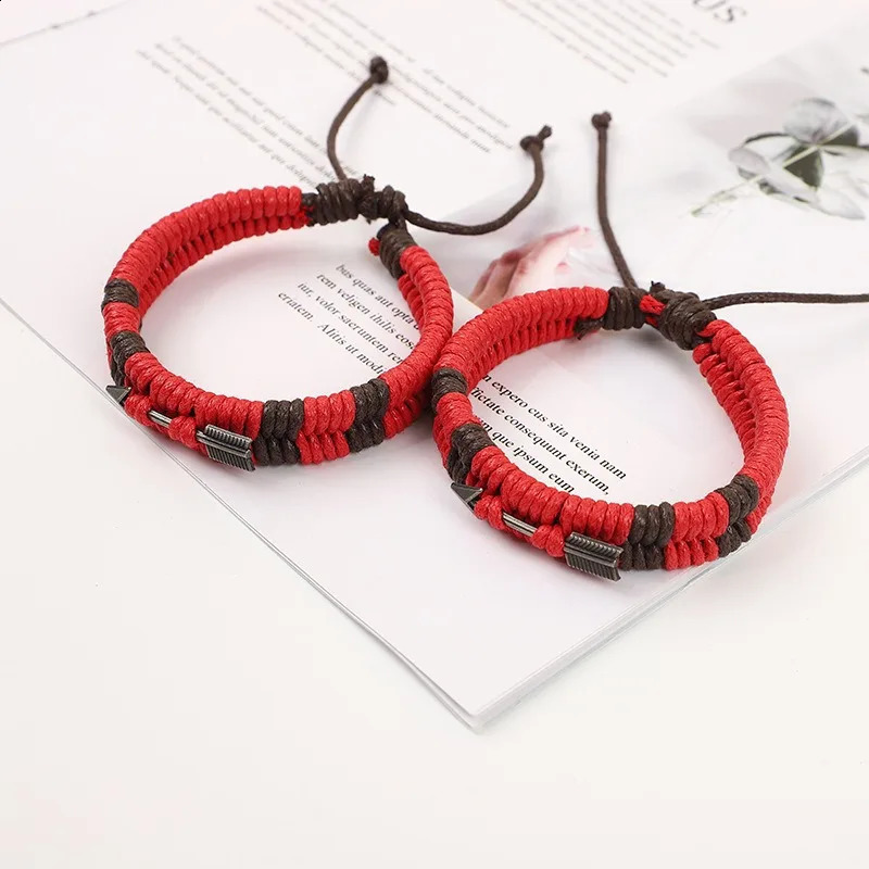 12pcs Handwoven Bracelet Couple Red Rope Hand Ethnic Style Simple Bow and Jewelry Wholesale 260617 - view 4