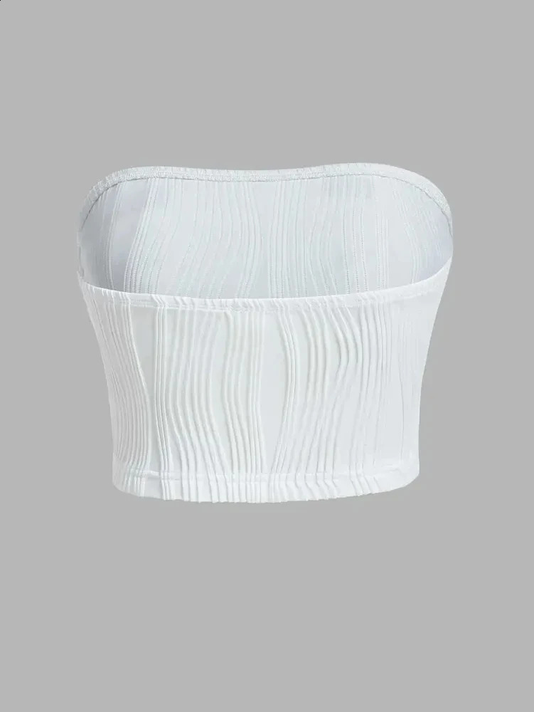 Sexy Off The Shoulder Tube Top Women Summer 2024 Solid Rib Knit Strapless Sleeveless Backless Crop Streetwear Y2K 260616 - view 5