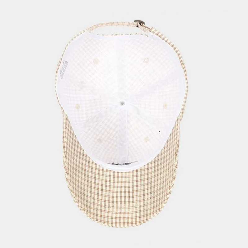 Letter Plaid Korean Embroidered Style Baseball Summer Versatile Wide Brim Soft Top Hat Face Slimming Effect M260626 - view 7